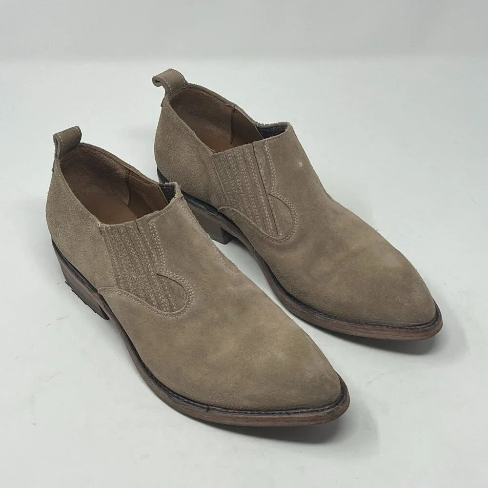 FRYE Billie Shootie booties 8 shoes taupe suede western women